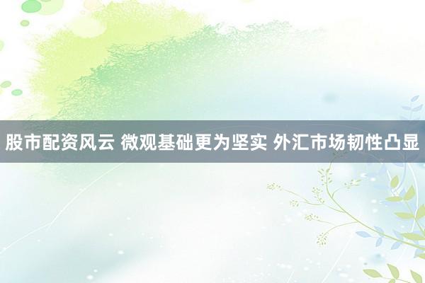 股市配资风云 微观基础更为坚实 外汇市场韧性凸显