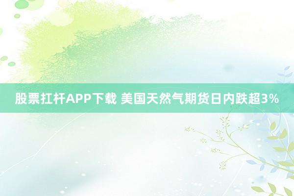 股票扛杆APP下载 美国天然气期货日内跌超3%