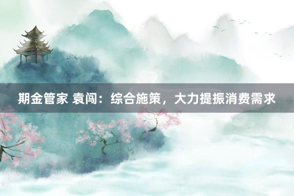期金管家 袁闯：综合施策，大力提振消费需求