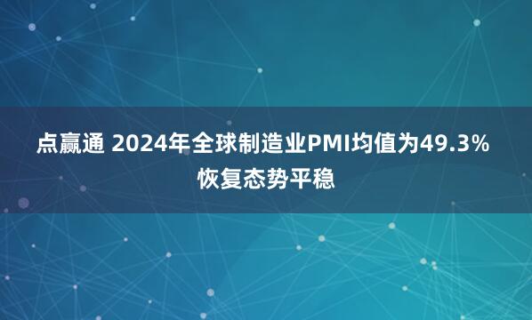 点赢通 2024年全球制造业PMI均值为49.3% 恢复态势平稳