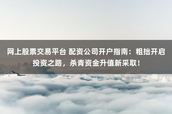 网上股票交易平台 配资公司开户指南：粗拙开启投资之路，杀青资金升值新采取！