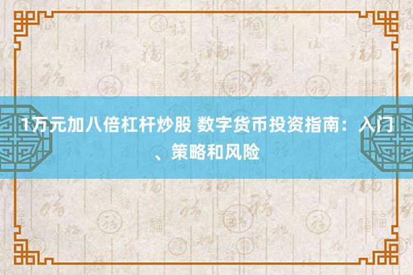 1万元加八倍杠杆炒股 数字货币投资指南：入门、策略和风险